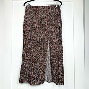ASOS Brown Black White Speckled Midi Skirt